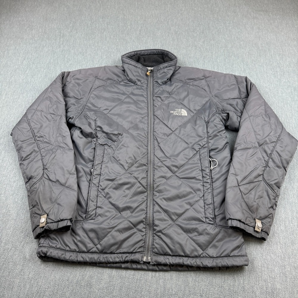 The North Face Jacket Womens Medium Gray Puffer‎ Quilted Packable Zip Up Winter